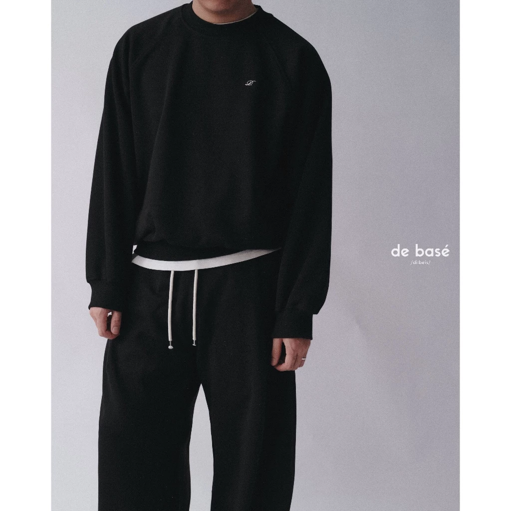 basé SWEATSHIRT 01 - Áo Nỉ 2 Da Tay Raglan Thêu Logo Ngực