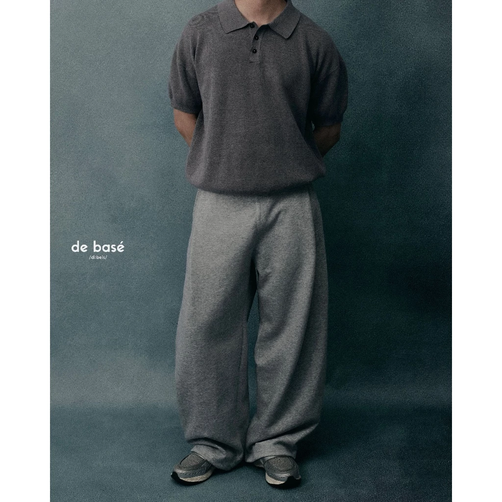 basé PANTS 05 - Quần Nỉ Ống Rộng Xếp Li Trước Sau