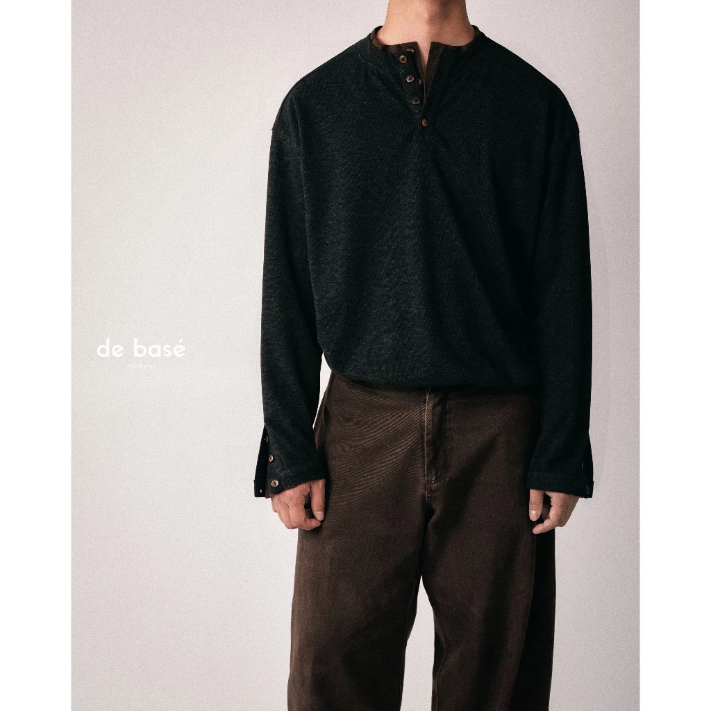 basé LONG SLEEVE 02 - Áo Dài Tay 2 Cổ Tròn Cài Cúc "HENLEY HENLEY"